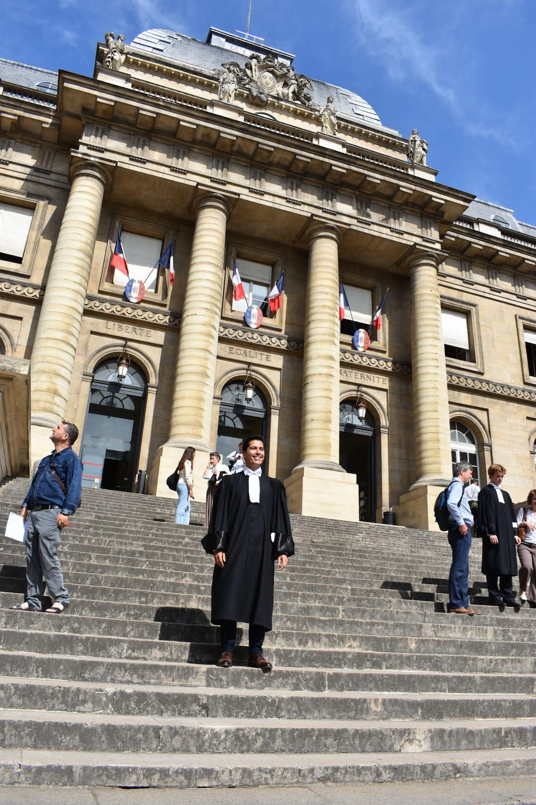 Attorney Leonel Bustamante at the Palais de Justice in Paris following his Bar oath ceremony.